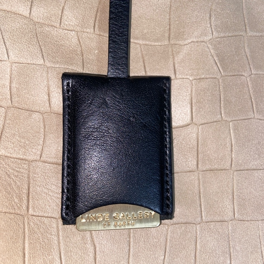 Linde Gallery St. Barth Flamands Alligator Embossed Leather Tote Made in France - Picture 2 of 5